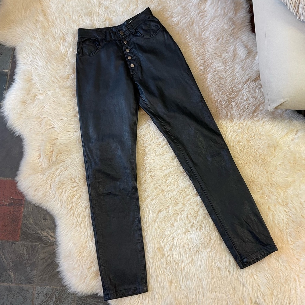Vintage LEATHER pants high waist